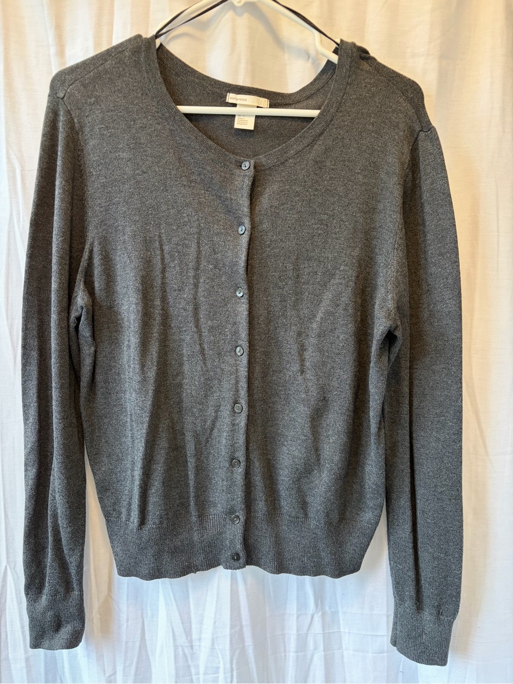 H&M Basic Classic Women's Crewneck Button Cardigan - Gray
